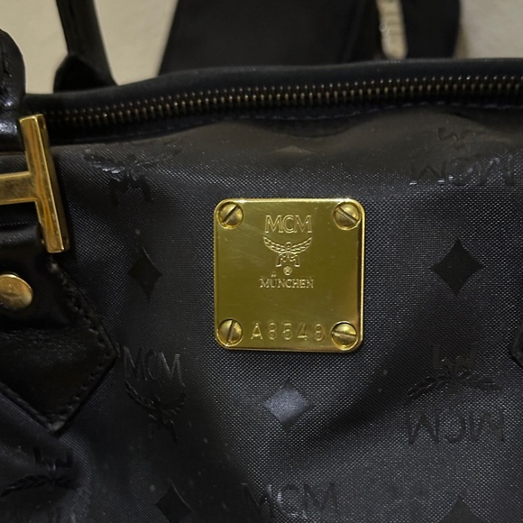 MCM Black Boston Monogram Nylon Handbag - Picture 6 of 16